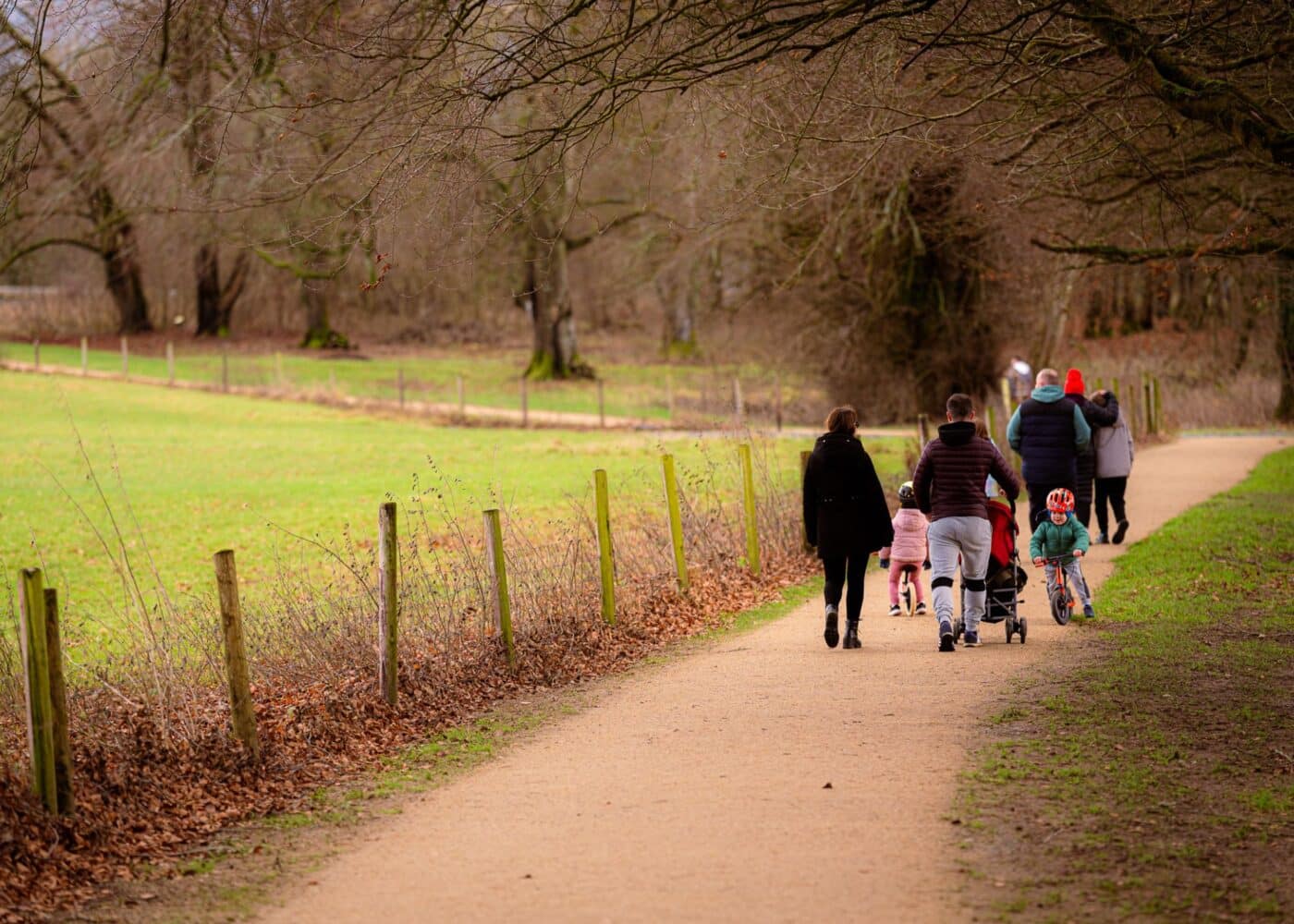 family walking at russborough