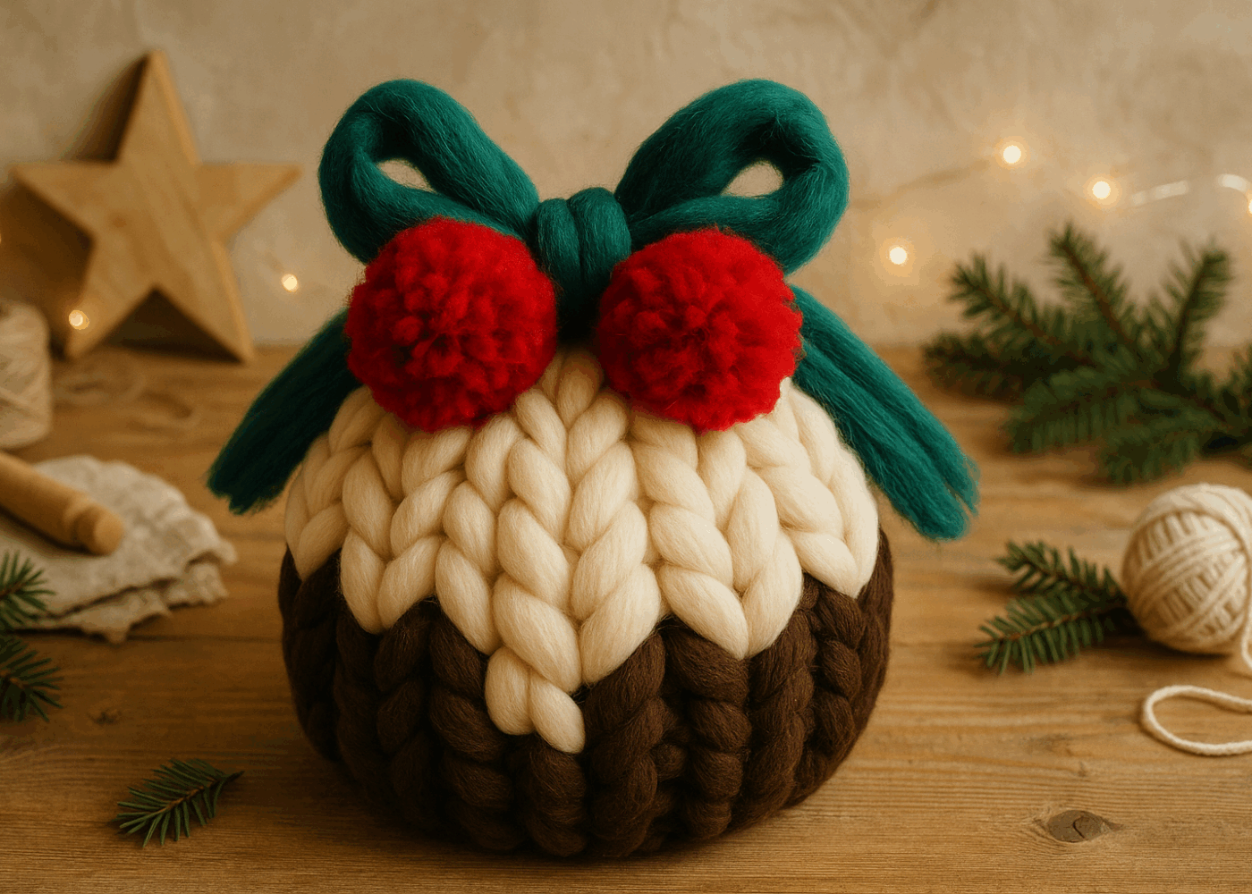 Tradiçional Pudding de Natal de Lã