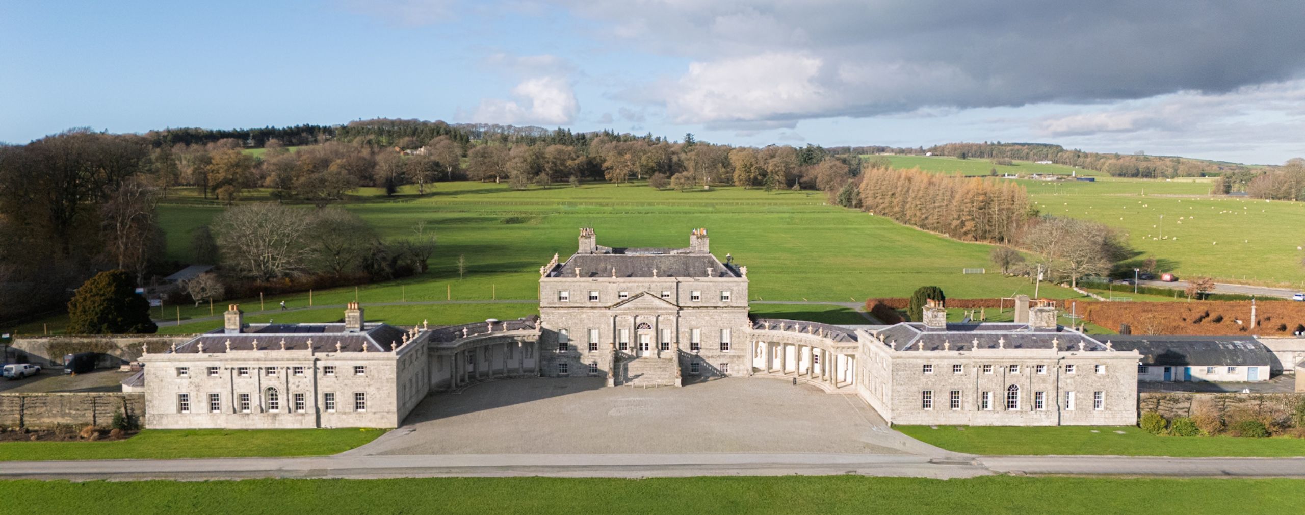 banner aerial view of russborough house