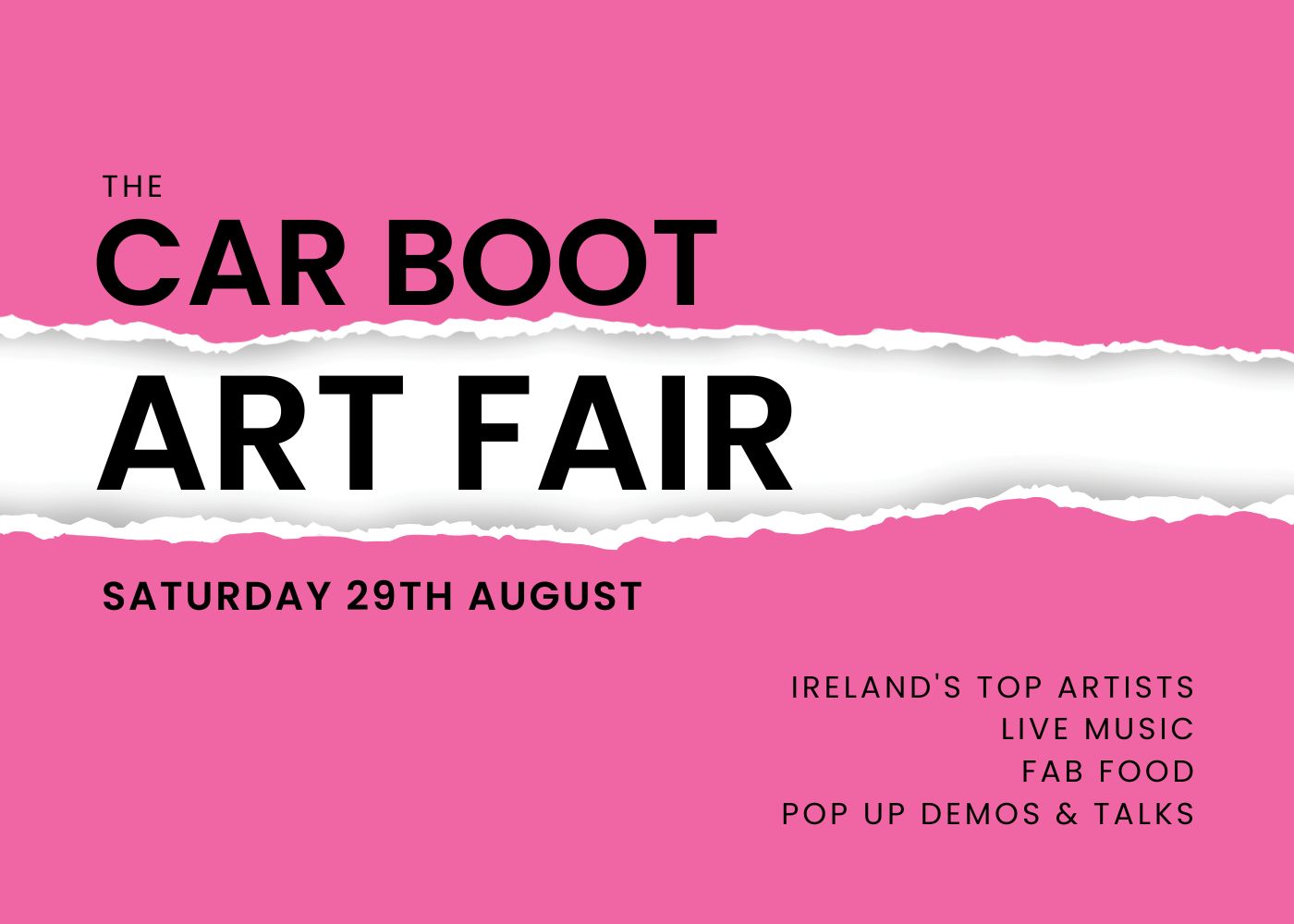 flyer for car boot art fair at russborough