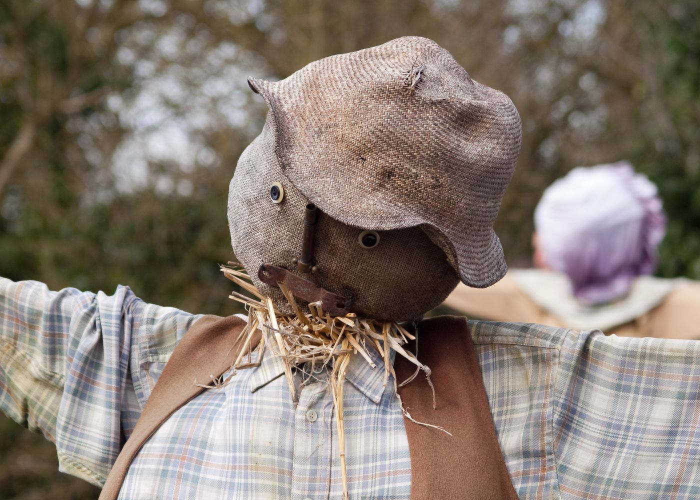 scarecrows in a group
